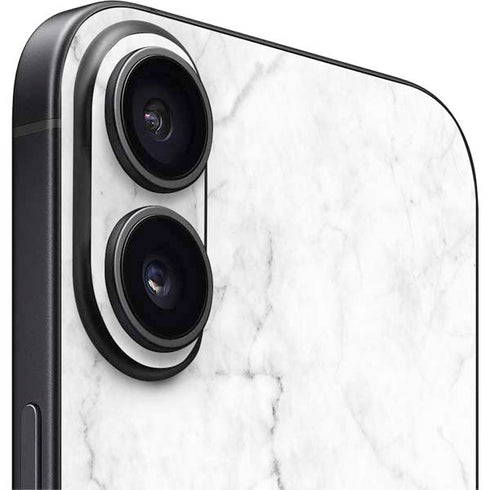 White Marble iPhone 16 Plus Skin